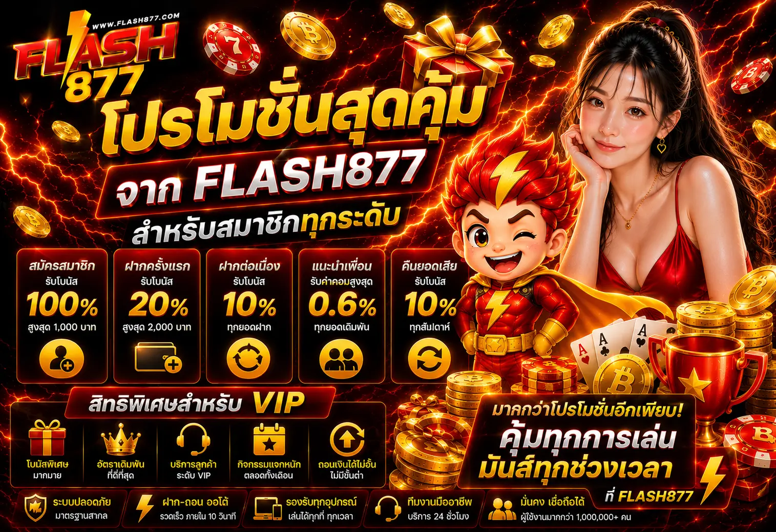 โปรโมชั่น FLASH877 รับสิทธิพิเศษสำหรับสมาชิกใหม่